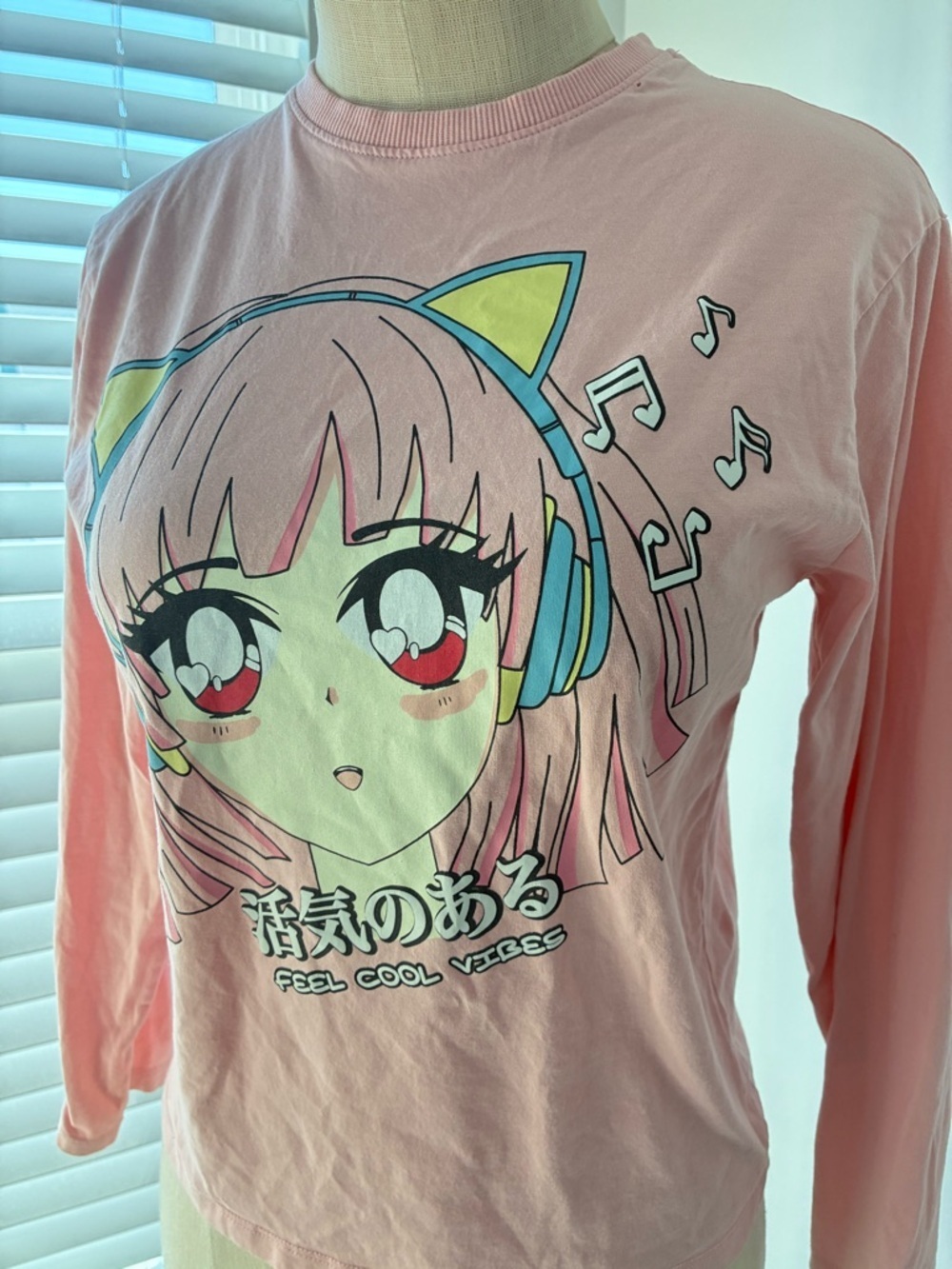 Zara Girl's Pink Anime Long Sleeve Top - Picture 2 of 7